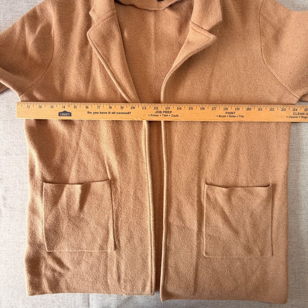 J.Crew 365 Sophie Open Front Sweater Blazer Womens Large Tan Merino Wool Blend - Picture 4 of 8